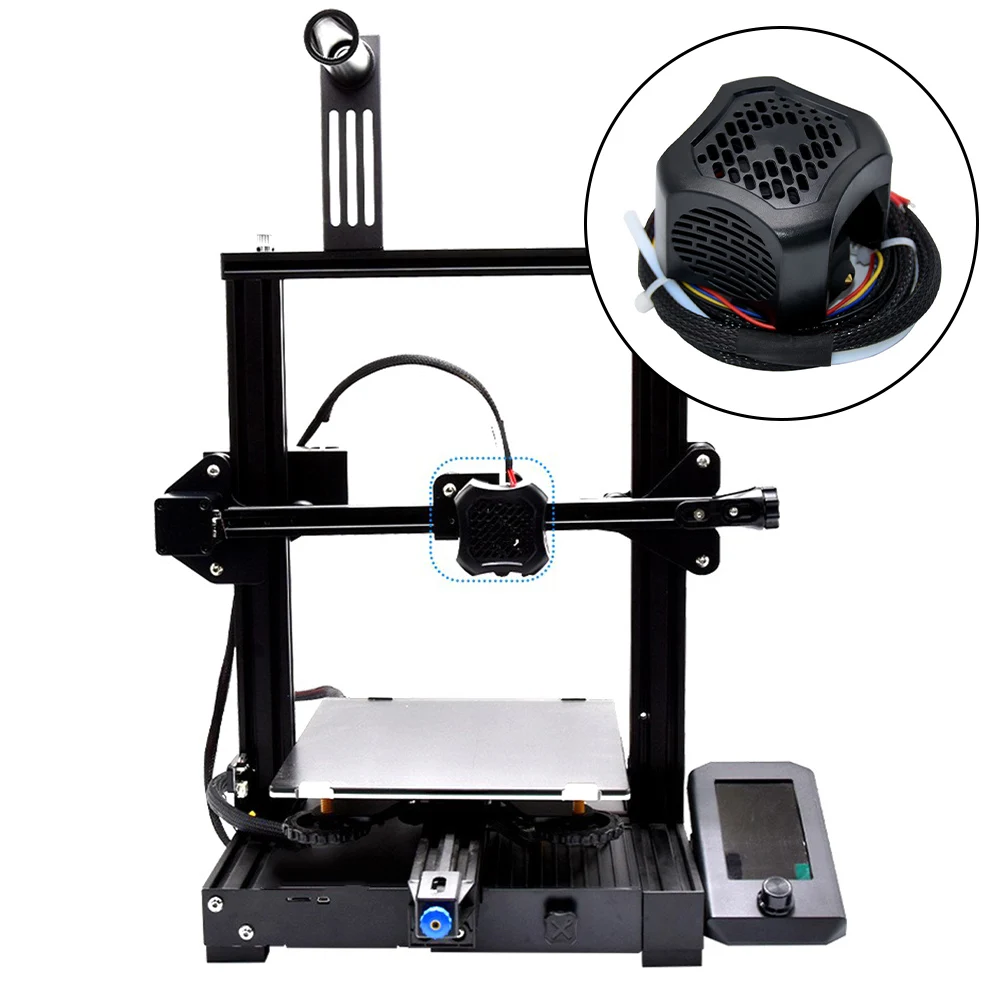 For Ender 3 V2 Specific Assembled Hot End Kit Including Anodized ABS+PC Housing Dual Fan Mounting and Heat Sink
