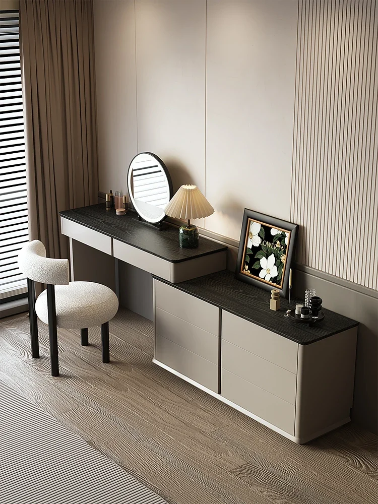 Dresser, chest, integrated black retro style makeup table, bedroom end of bed, modern minimalist solid wood
Dresser, chest, integrated black retro style makeup table, bedroom end of bed, modern minimalist solid wood