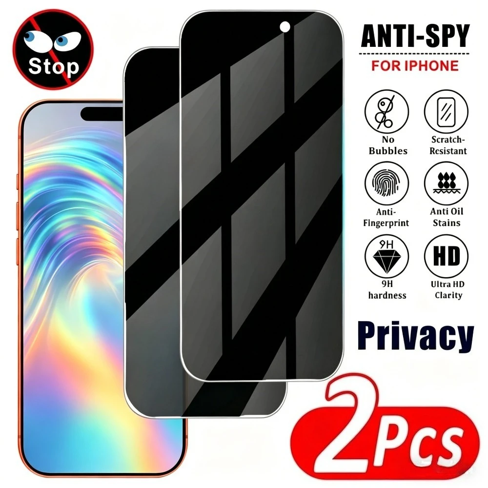 2Pcs Anti Spy Tempered Glass for iPhone 17 16 15 14 Pro Max Air 16e 17e 13 12 11 Pro 15 16 Plus Anti-Scratch Screen Protector
2Pcs Anti Spy Tempered Glass for iPhone 17 16 15 14 Pro Max Air 16e 17e 13 12 11 Pro 15 16 Plus Anti-Scratch Screen Protector