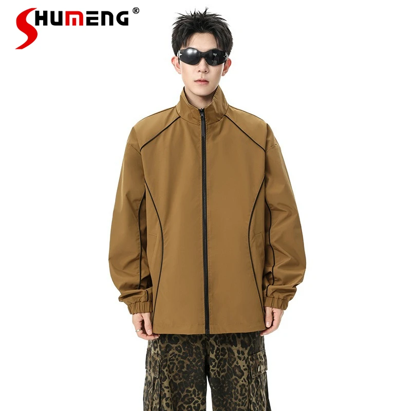 Fashion Double-Sided Stand Collar Jackets Men 2026 Spring New Loose Comfort Tooling Jackets Color Matching Simple Handsome Coats
Fashion Double-Sided Stand Collar Jackets Men 2026 Spring New Loose Comfort Tooling Jackets Color Matching Simple Handsome Coats