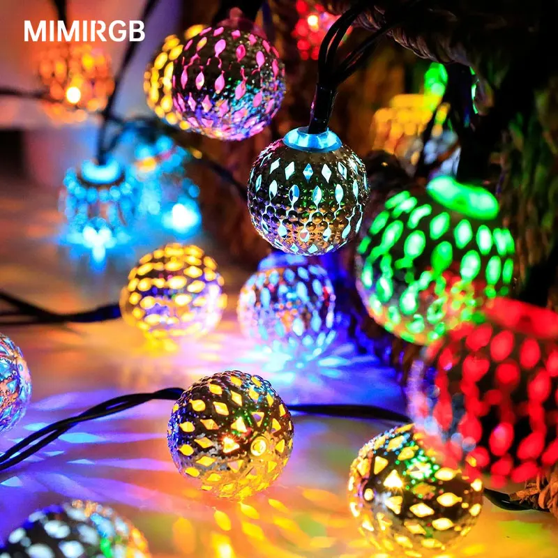 Solar LED String Lights Outdoor Moroccan Ball Led String Lamp For Bedroom Garden Wedding Holiday Party Festival Decor 
Solar LED String Lights Outdoor Moroccan Ball Led String Lamp For Bedroom Garden Wedding Holiday Party Festival Decor