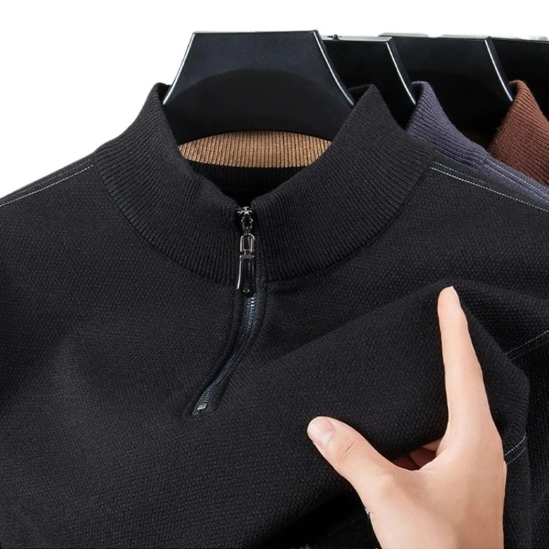 High Quality Velvet Thickening Sweater Bottoming Shirt, Men's Half Zip Pullover, Casual Loose New Warm T-shirt, Knitwear
High Quality Velvet Thickening Sweater Bottoming Shirt, Men's Half Zip Pullover, Casual Loose New Warm T-shirt, Knitwear