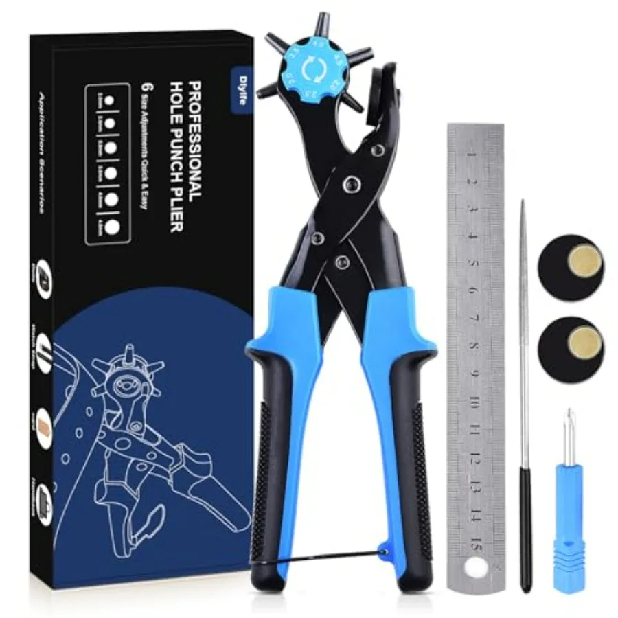Professional Leather Hole Puncher, Full Set Punch Tool Kits for Belt, Watch Band, Shoe, Crafting, Handbag Straps, Fabric, with
Professional Leather Hole Puncher, Full Set Punch Tool Kits for Belt, Watch Band, Shoe, Crafting, Handbag Straps, Fabric, with