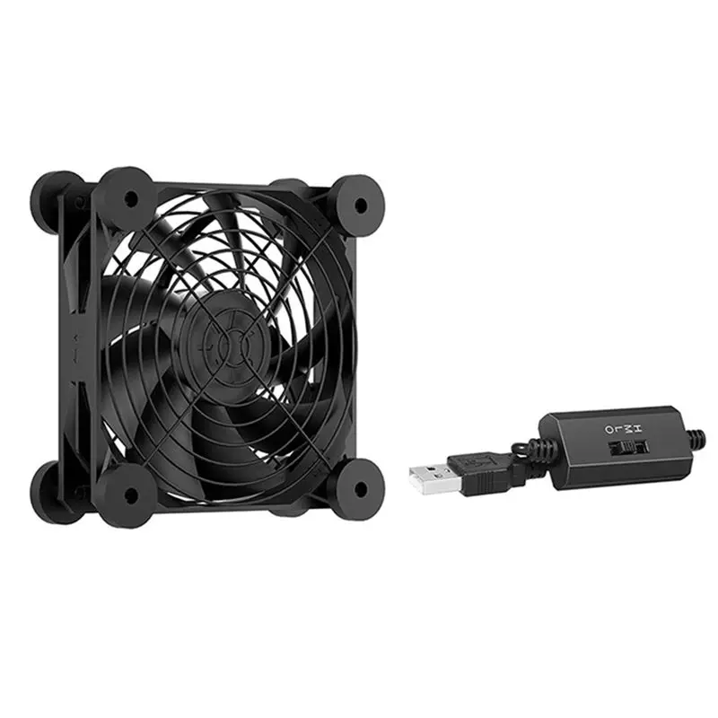 New!Computer PC Case Fan USB Powered 5V Silent Chassis Cooler For Router Cooling Screws Protective Net