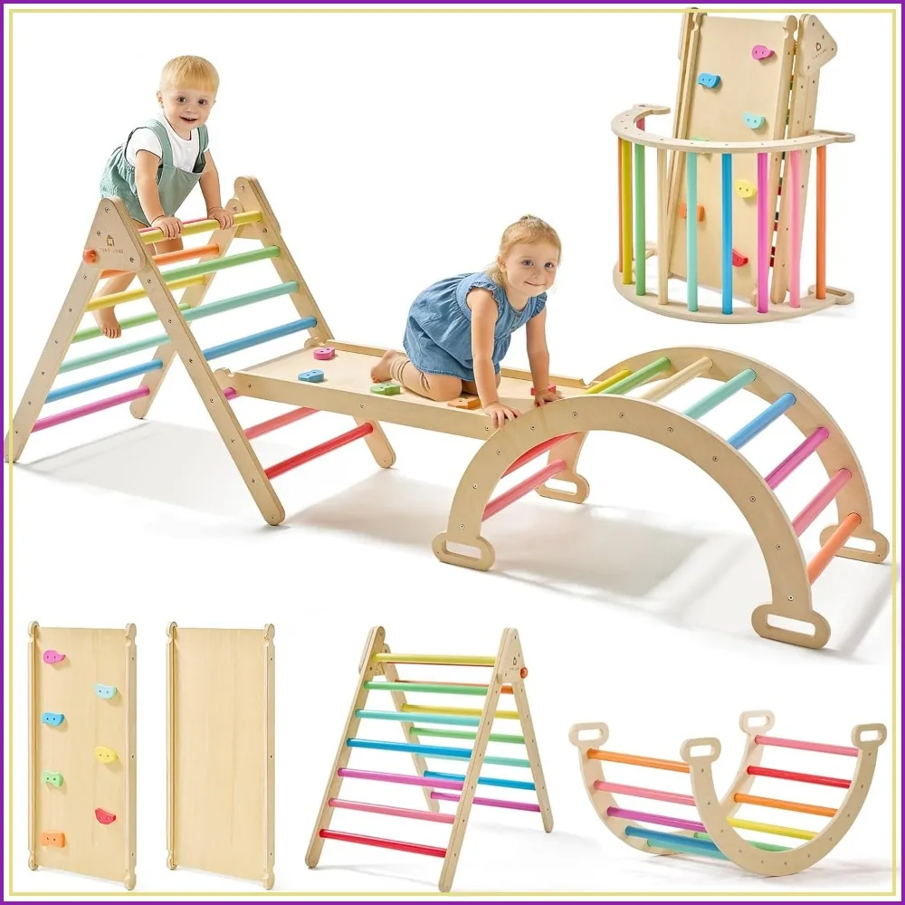 7-in-1 Foldable Pikler Triangle Climbing Toys Set for Toddlers, Indoor Playground Jungle Gym, Wooden Montessori Climbing Set
7-in-1 Foldable Pikler Triangle Climbing Toys Set for Toddlers, Indoor Playground Jungle Gym, Wooden Montessori Climbing Set