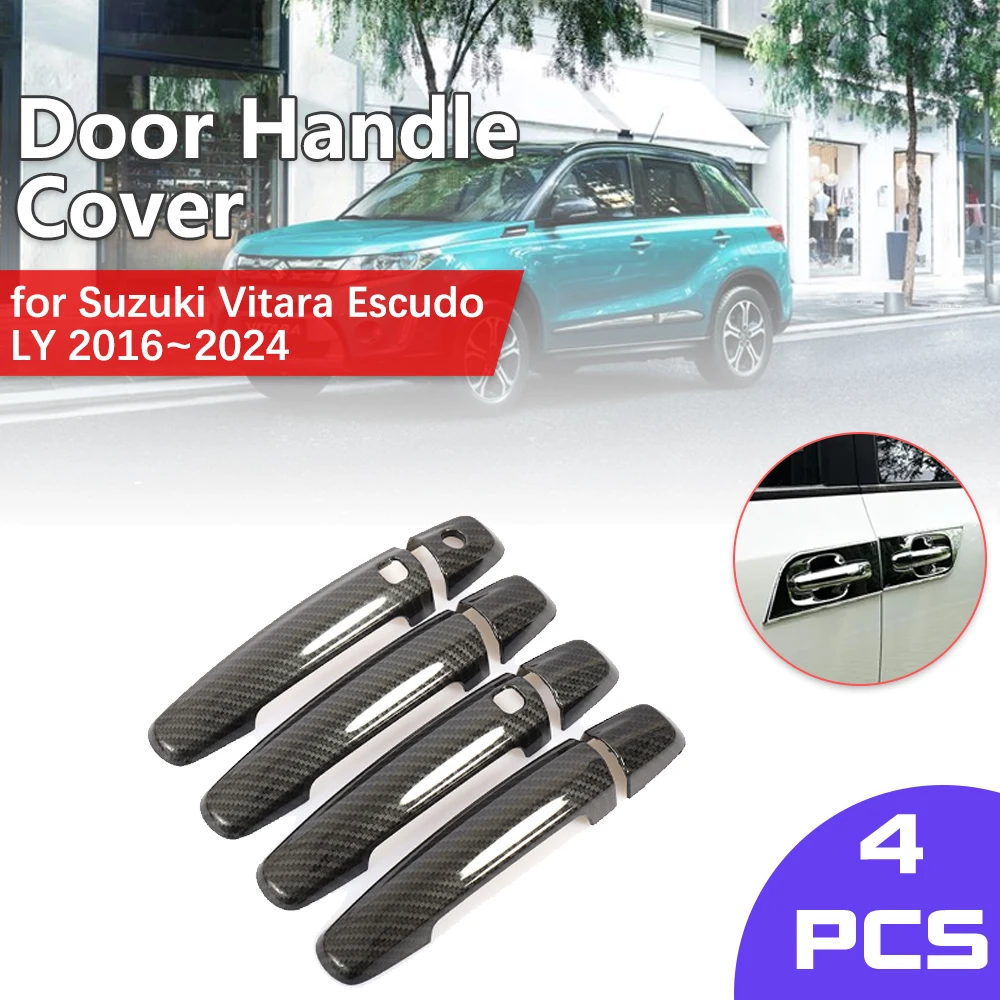 for Suzuki Vitara Escudo Brezza LY YF 2016~2024 Key Chrome Door Handle Cover Carbon Fiber Trim Catch Sticker Cap Accessories
for Suzuki Vitara Escudo Brezza LY YF 2016~2024 Key Chrome Door Handle Cover Carbon Fiber Trim Catch Sticker Cap Accessories
