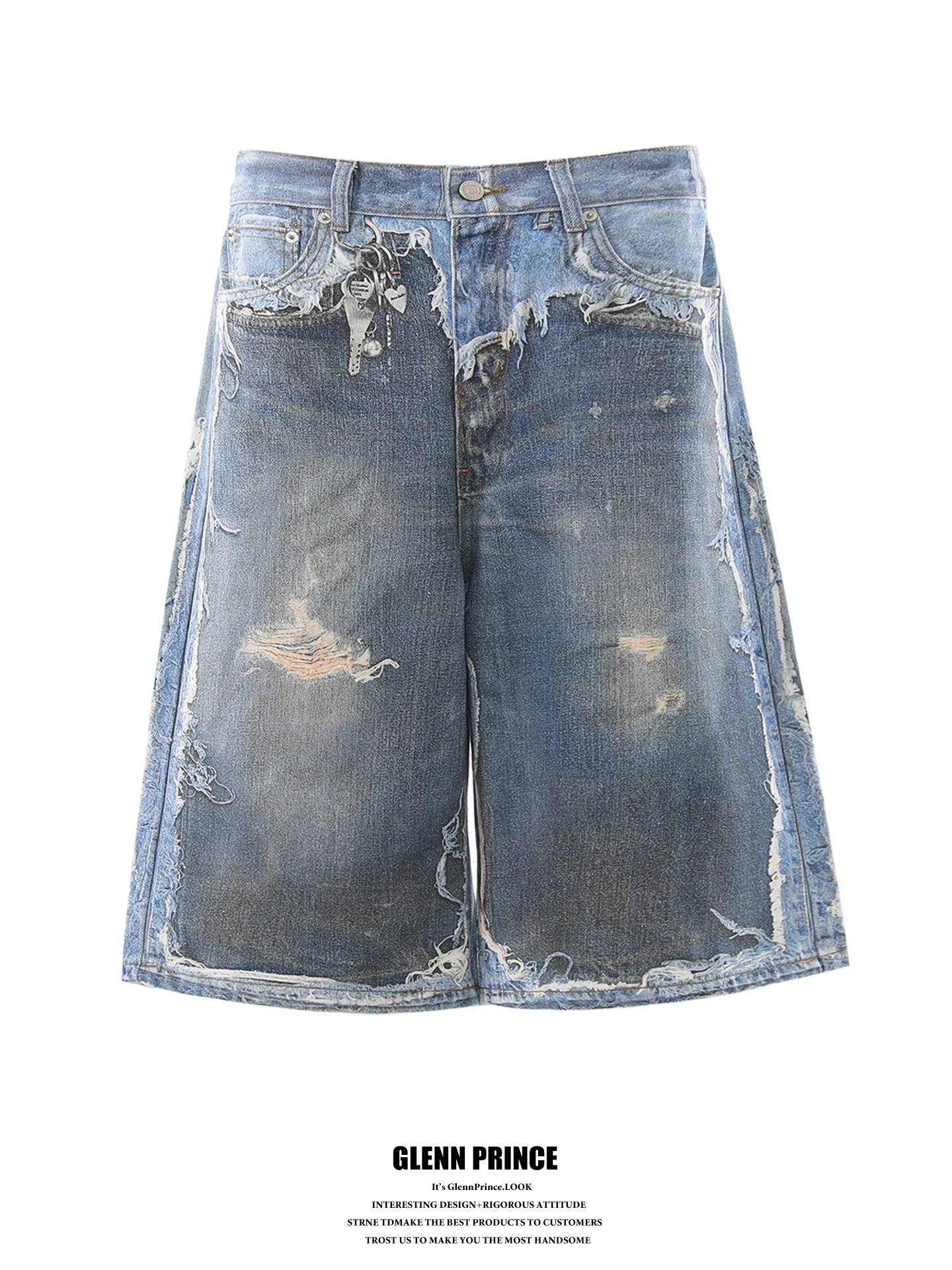 GPstudio American Vintage Patchwork Ripped 3D Printed Denim Shorts Men Summer Design Misleading Six-Part Pants Casual Cotton
GPstudio American Vintage Patchwork Ripped 3D Printed Denim Shorts Men Summer Design Misleading Six-Part Pants Casual Cotton