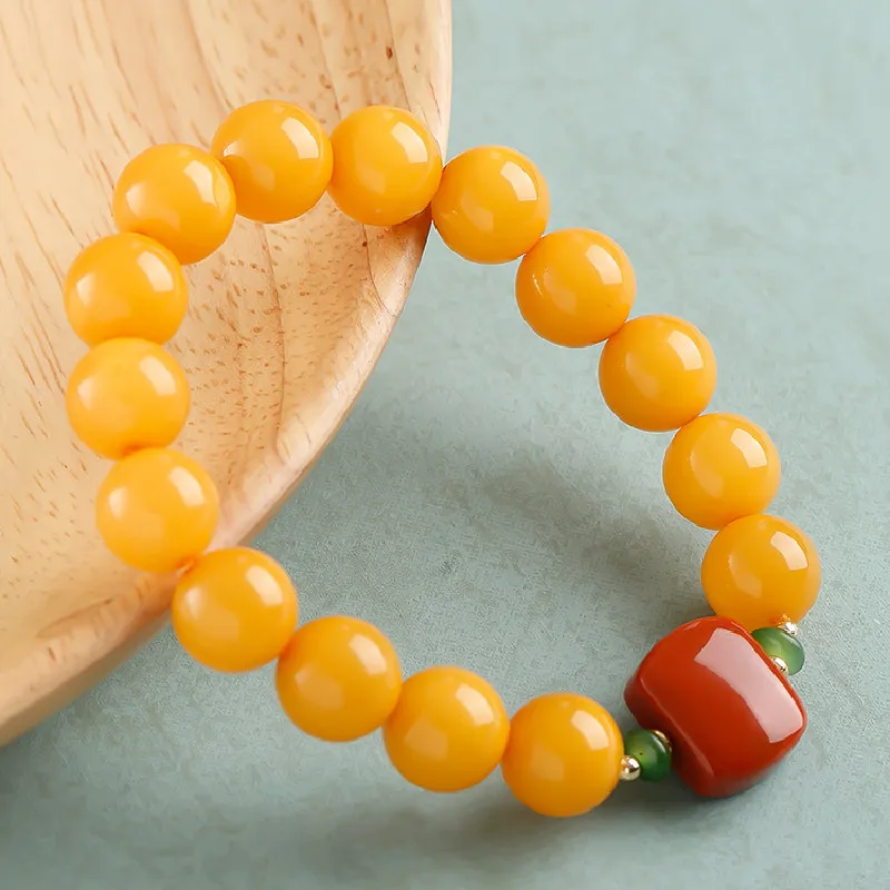 Amber 10mm Round Beads Old Beeswax Bracelet with Red Fortune Pendant Men and Women
Amber 10mm Round Beads Old Beeswax Bracelet with Red Fortune Pendant Men and Women