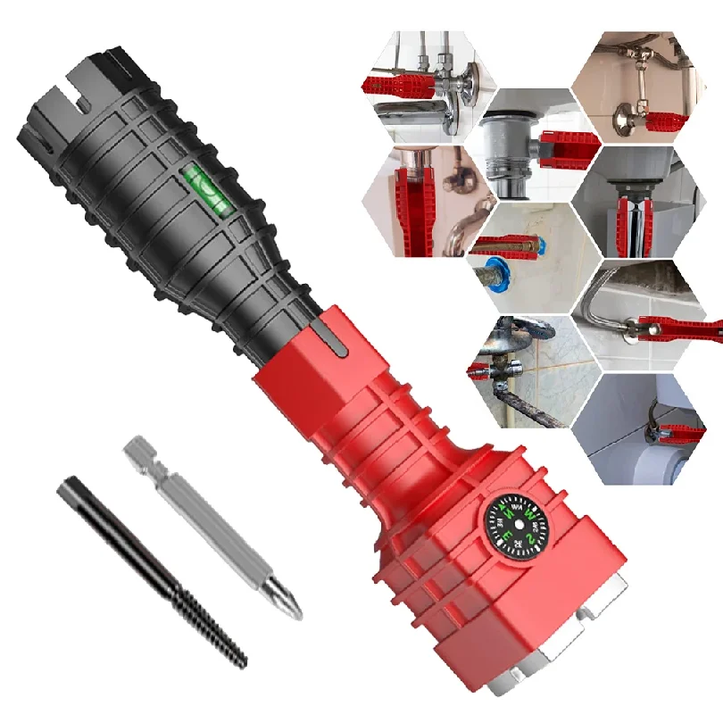 Multifunctional Faucet Wrench Tool with Level & Compass Pipe Spanner for Sink Tap Aerator Disassembly Plumbing Repair Hand Tool
Multifunctional Faucet Wrench Tool with Level & Compass Pipe Spanner for Sink Tap Aerator Disassembly Plumbing Repair Hand Tool
