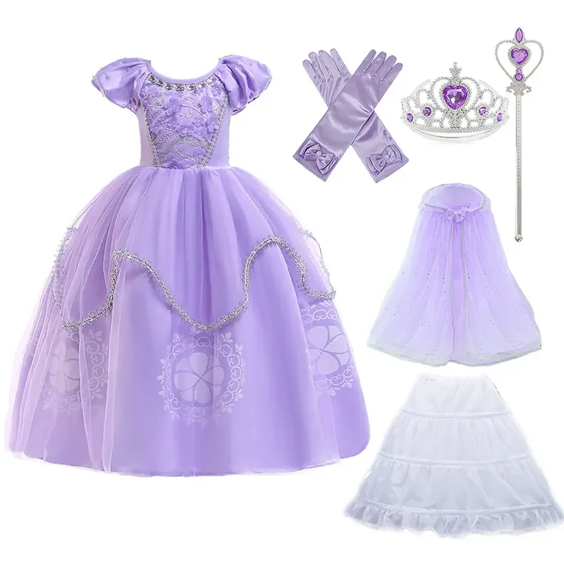 Purple Princess Sofia dress for girl kids cosplay costume puff sleeve layerd dresses child Party Birthday Sophia fancy costumes
Purple Princess Sofia dress for girl kids cosplay costume puff sleeve layerd dresses child Party Birthday Sophia fancy costumes