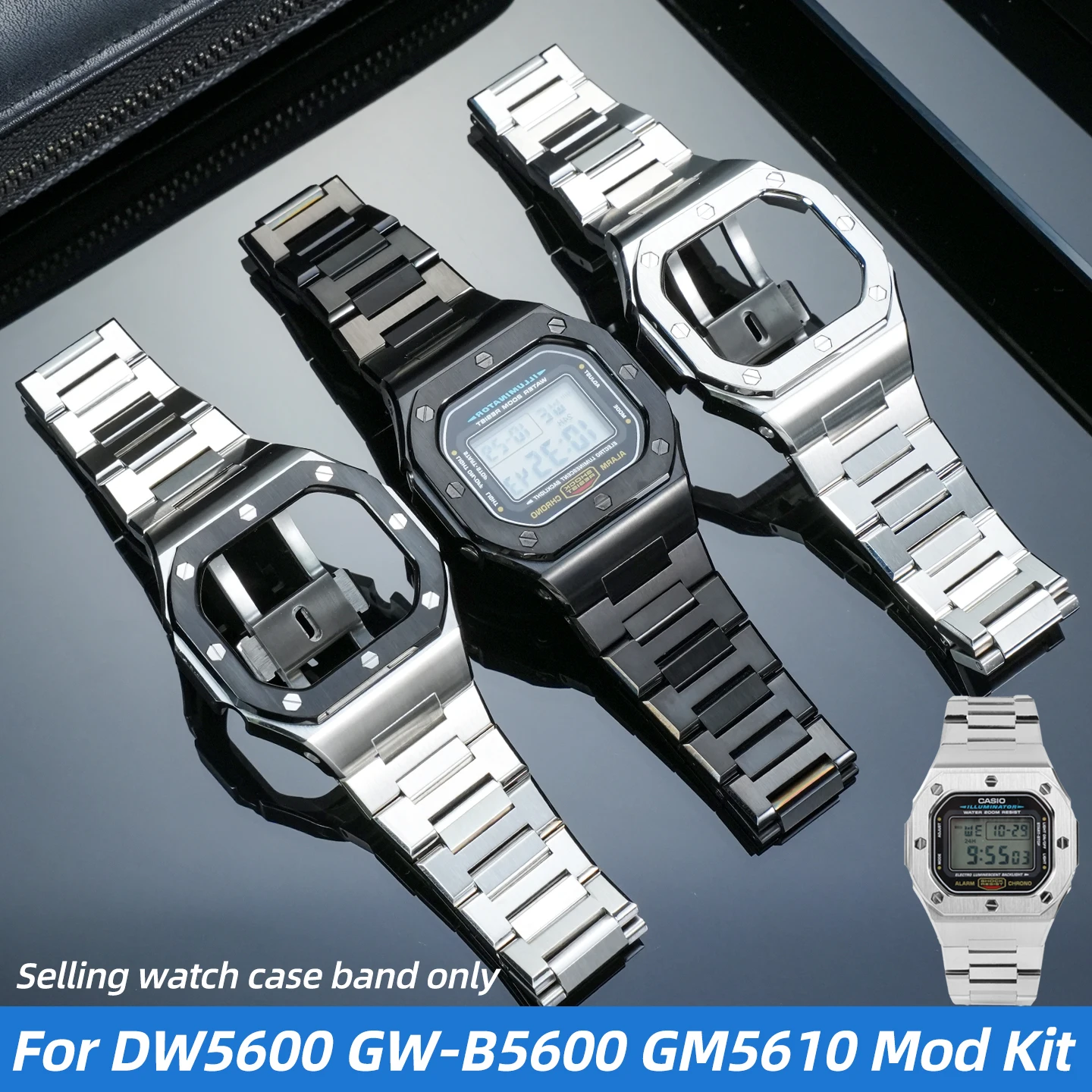 Modified Stainless steel case+strap For Casio G-SHOCK DW-5600 5610 GW-M5610 GW-B5600 mod kit Men metal watch band bezel Tools
Modified Stainless steel case+strap For Casio G-SHOCK DW-5600 5610 GW-M5610 GW-B5600 mod kit Men metal watch band bezel Tools