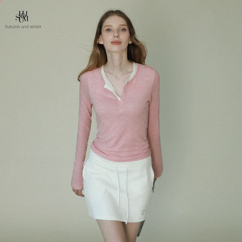 Женская футболка узкого кроя из смесовой шерсти uomi Long Sve с воротником Генри, базовый слой, светло-розовый повседневный вязаный топ
Женская футболка узкого кроя из смесовой шерсти uomi Long Sve с воротником Генри, базовый слой, светло-розовый повседневный вязаный топ