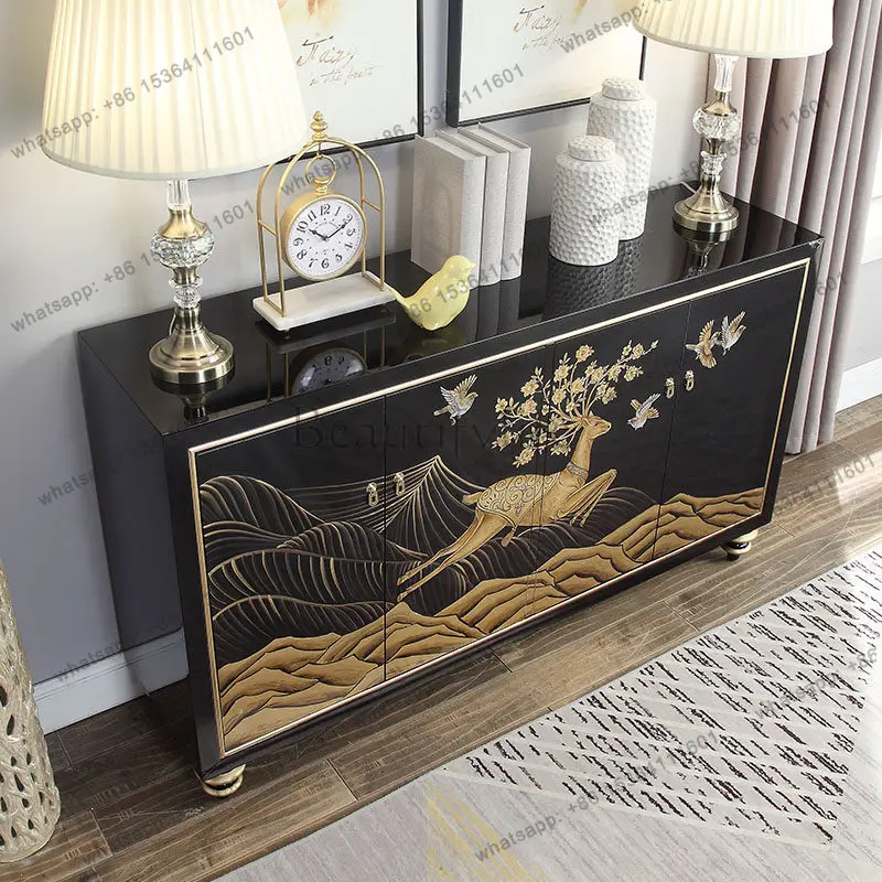 New Chinese-style dining side cabinet Modern simple light luxury entrance foyer Painted locker
New Chinese-style dining side cabinet Modern simple light luxury entrance foyer Painted locker