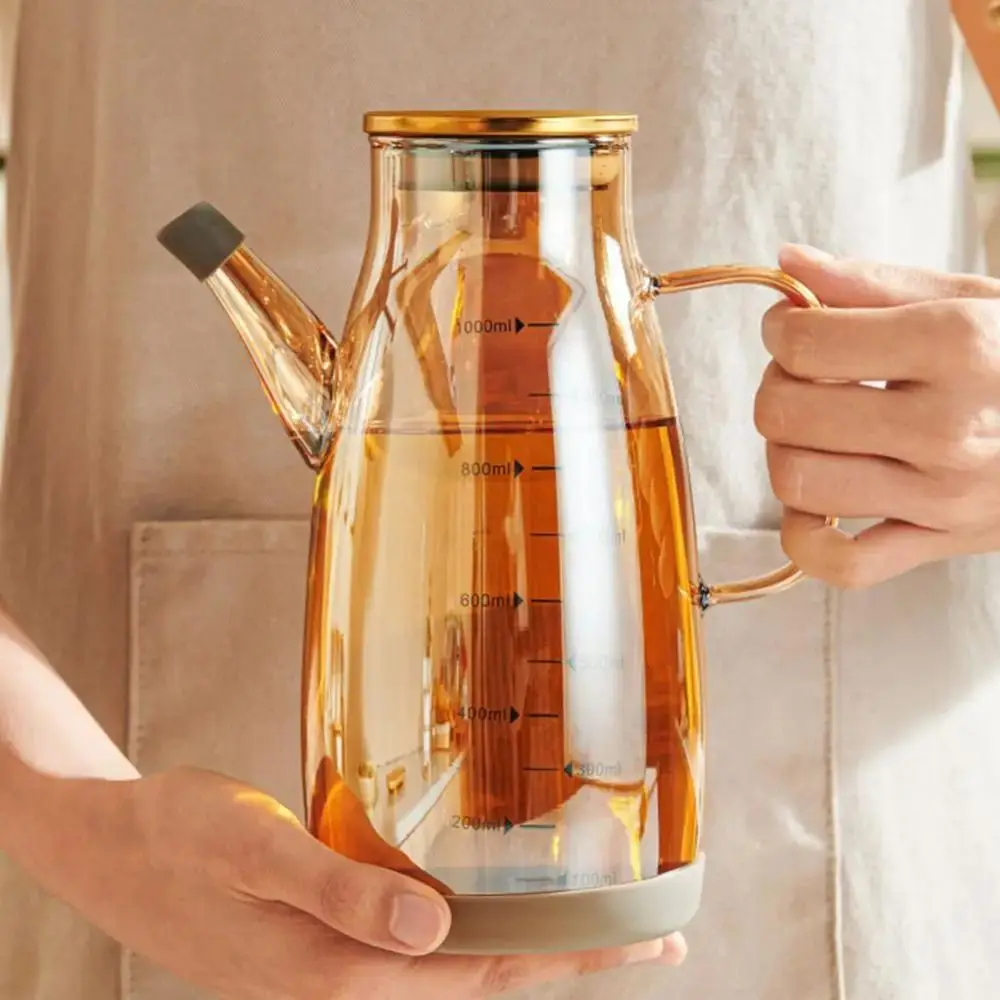 Large Capacity Cooking Oil Bottle Rubber Base Leakproof Glass Oil Cruet Container No-drip Pourers Stainless Steel Lid
Large Capacity Cooking Oil Bottle Rubber Base Leakproof Glass Oil Cruet Container No-drip Pourers Stainless Steel Lid