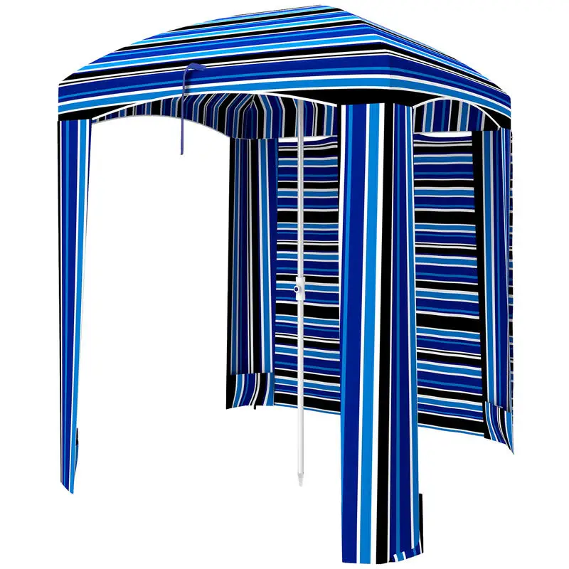 Outsunny 5.8' x 5.8' Cabana Umbrella with Walls, Vents, Ruffles, Carry Bag, Beach Umbrella, Blue Stripe
Outsunny 5.8' x 5.8' Cabana Umbrella with Walls, Vents, Ruffles, Carry Bag, Beach Umbrella, Blue Stripe