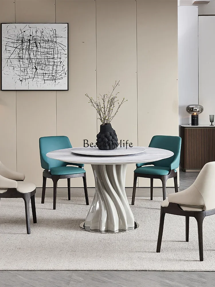 Italian minimalist marble round dining table modern minimalist microcrystalline stone
Italian minimalist marble round dining table modern minimalist microcrystalline stone