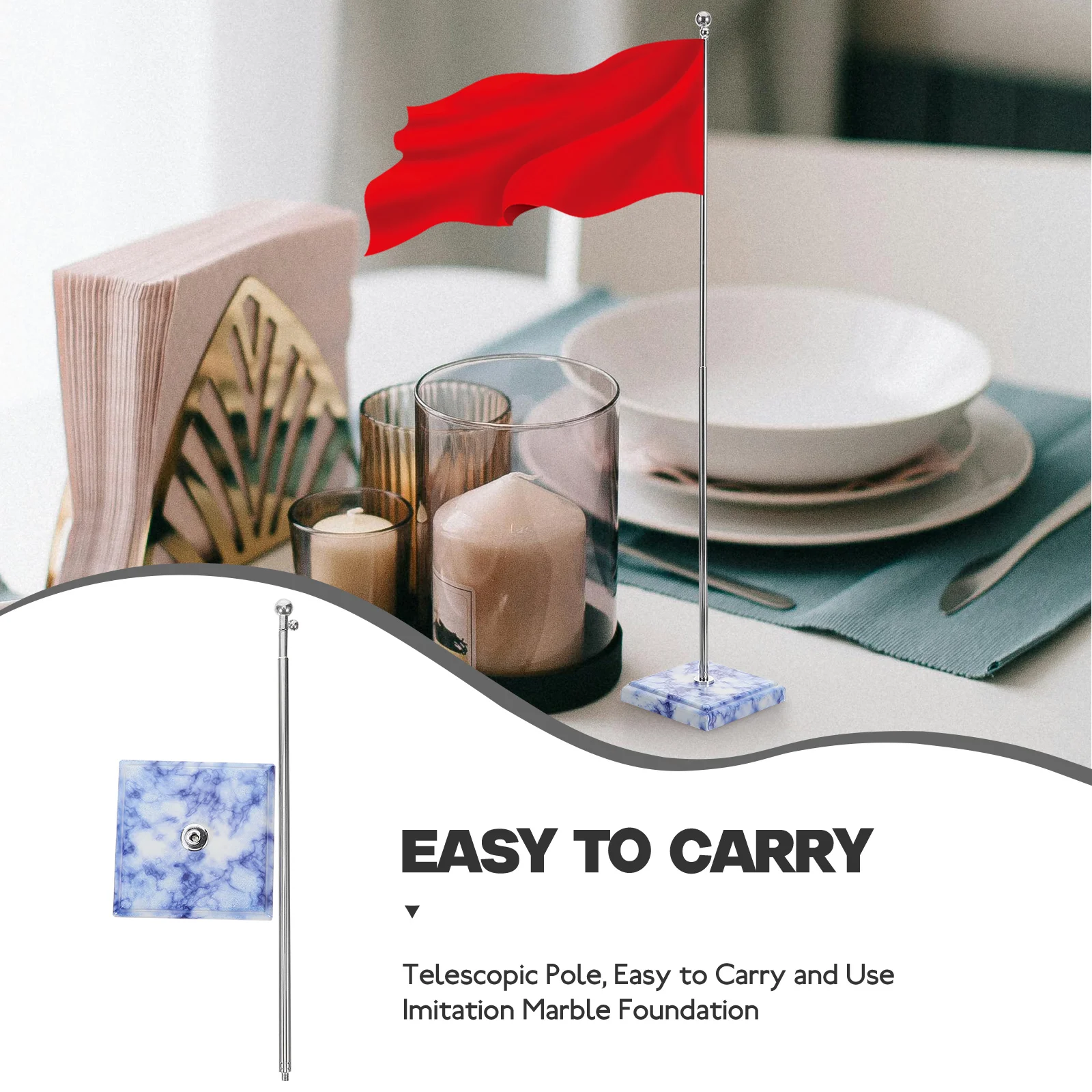 Telescopic Flagpole White Marble Base Desk Flag Holder Table Flagpole Sturdy Display Bracket Golf Cart Pole Home Use
Telescopic Flagpole White Marble Base Desk Flag Holder Table Flagpole Sturdy Display Bracket Golf Cart Pole Home Use