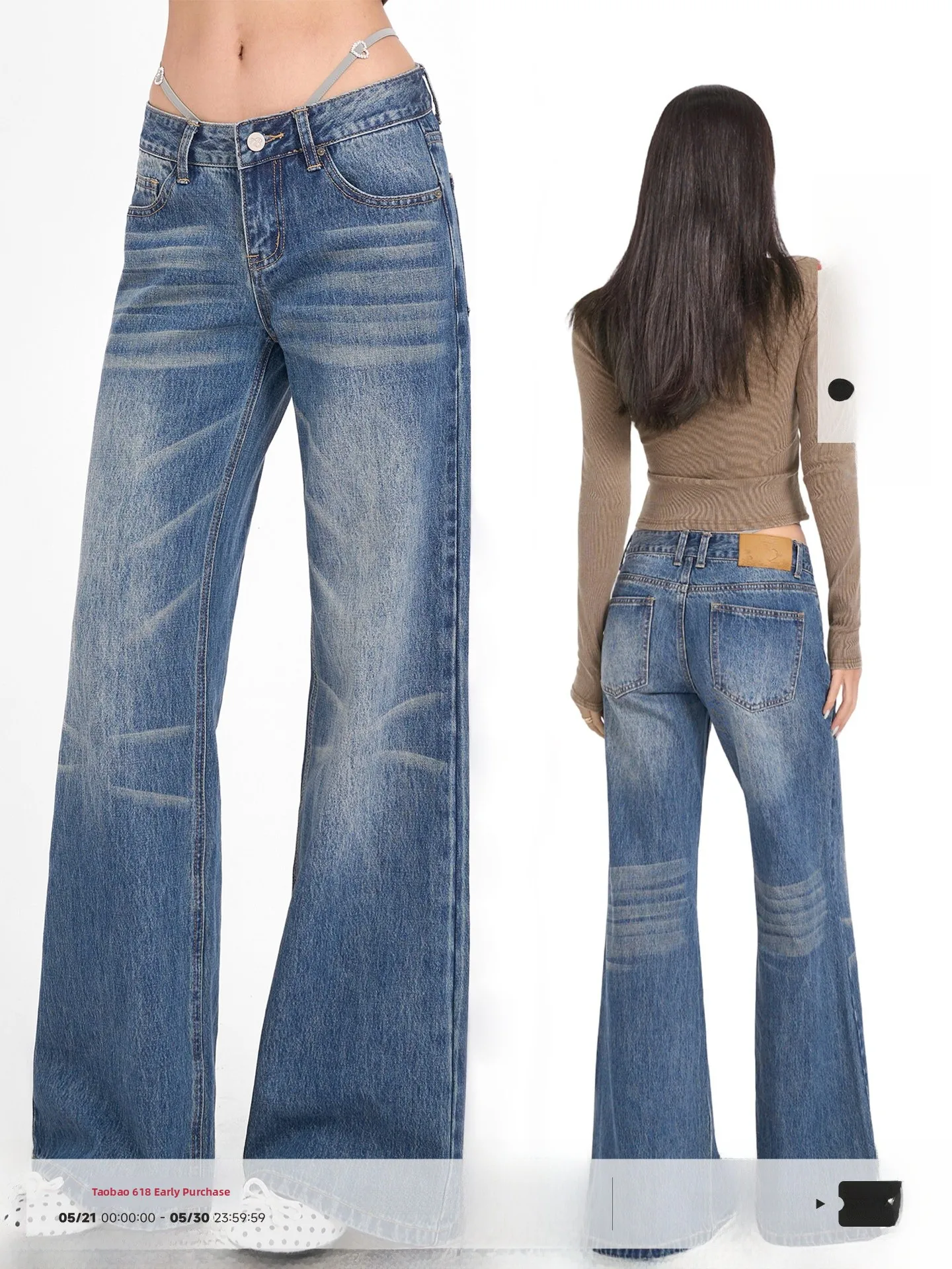 American Style Low Waist Straight Leg Jeans Women's Washed Loose Slimming Long Pants Abmy Spring 2026 New Arrival
American Style Low Waist Straight Leg Jeans Women's Washed Loose Slimming Long Pants Abmy Spring 2026 New Arrival