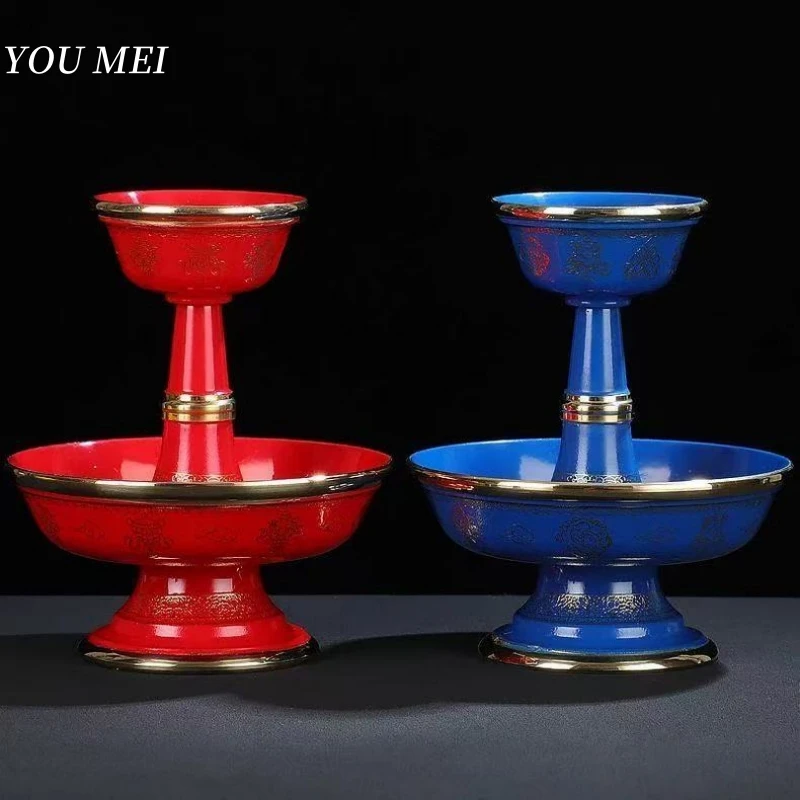 Buddhism Holy Water Plate,Blue Painting Eight Auspicious Copper Tibetan Double-Layer Cup,Detachable Altars Bowl,Buddhist Item
Buddhism Holy Water Plate,Blue Painting Eight Auspicious Copper Tibetan Double-Layer Cup,Detachable Altars Bowl,Buddhist Item