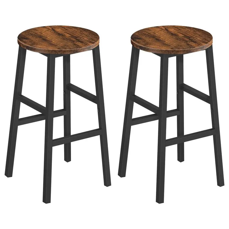 Stools, Set of 2 Round Bar Chairs with Footrest, 24.4 Inch Kitchen Breakfast Bar Stools, Industrial Bar Stools, Easy Assembly,
Stools, Set of 2 Round Bar Chairs with Footrest, 24.4 Inch Kitchen Breakfast Bar Stools, Industrial Bar Stools, Easy Assembly,