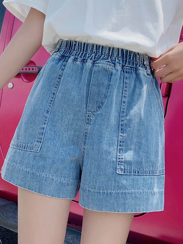 High Waist Cotton Denim orts Loose Fit Summer Thin Wide Leg Pants Casual Sle Blue Color Women's Jeans -Length orts
High Waist Cotton Denim orts Loose Fit Summer Thin Wide Leg Pants Casual Sle Blue Color Women's Jeans -Length orts