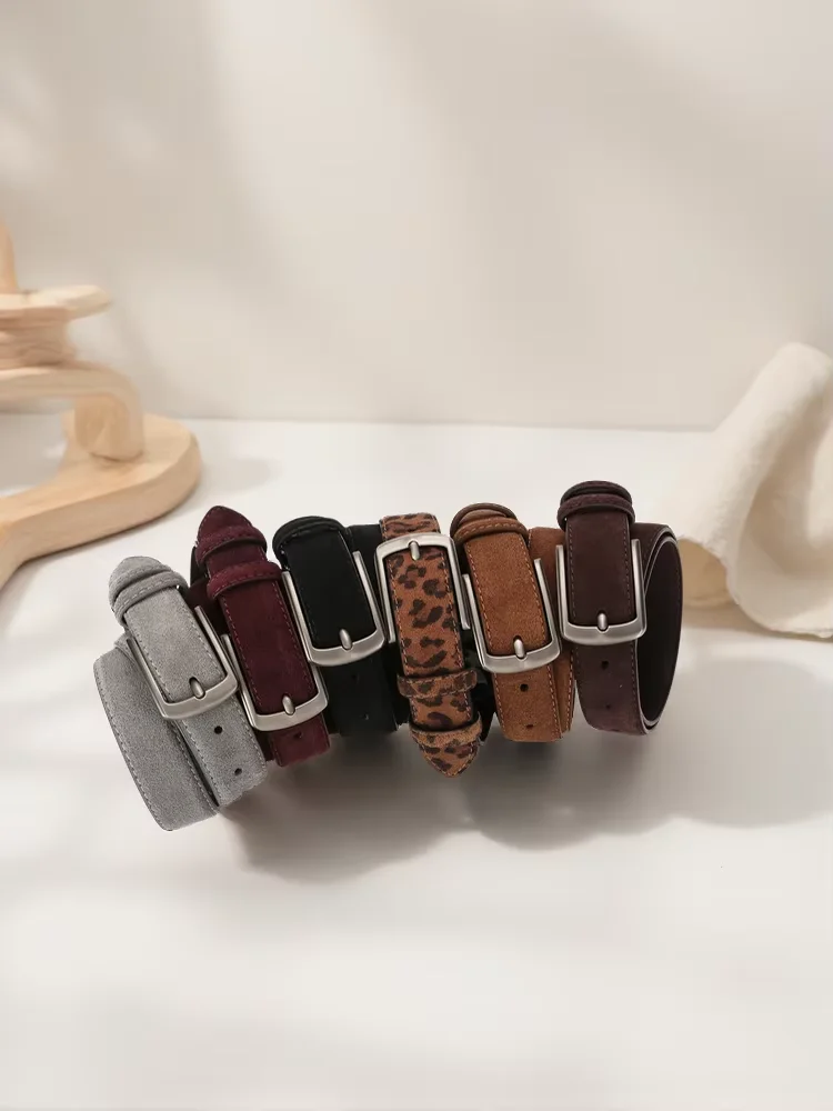 Vintage Fashion Women Suede Leather Belt with Silver Buckle for Jeans Dresses Pants Ladies Stylish Waist Belts
Vintage Fashion Women Suede Leather Belt with Silver Buckle for Jeans Dresses Pants Ladies Stylish Waist Belts