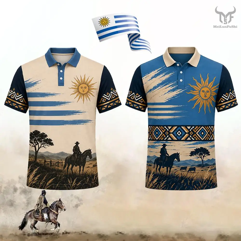 Uruguay Gaucho Style Print Polo Shirt Daily Casual Breathable Lapel Short Sleeve Tops Men's Fashion Vintage Street Clothing
Uruguay Gaucho Style Print Polo Shirt Daily Casual Breathable Lapel Short Sleeve Tops Men's Fashion Vintage Street Clothing