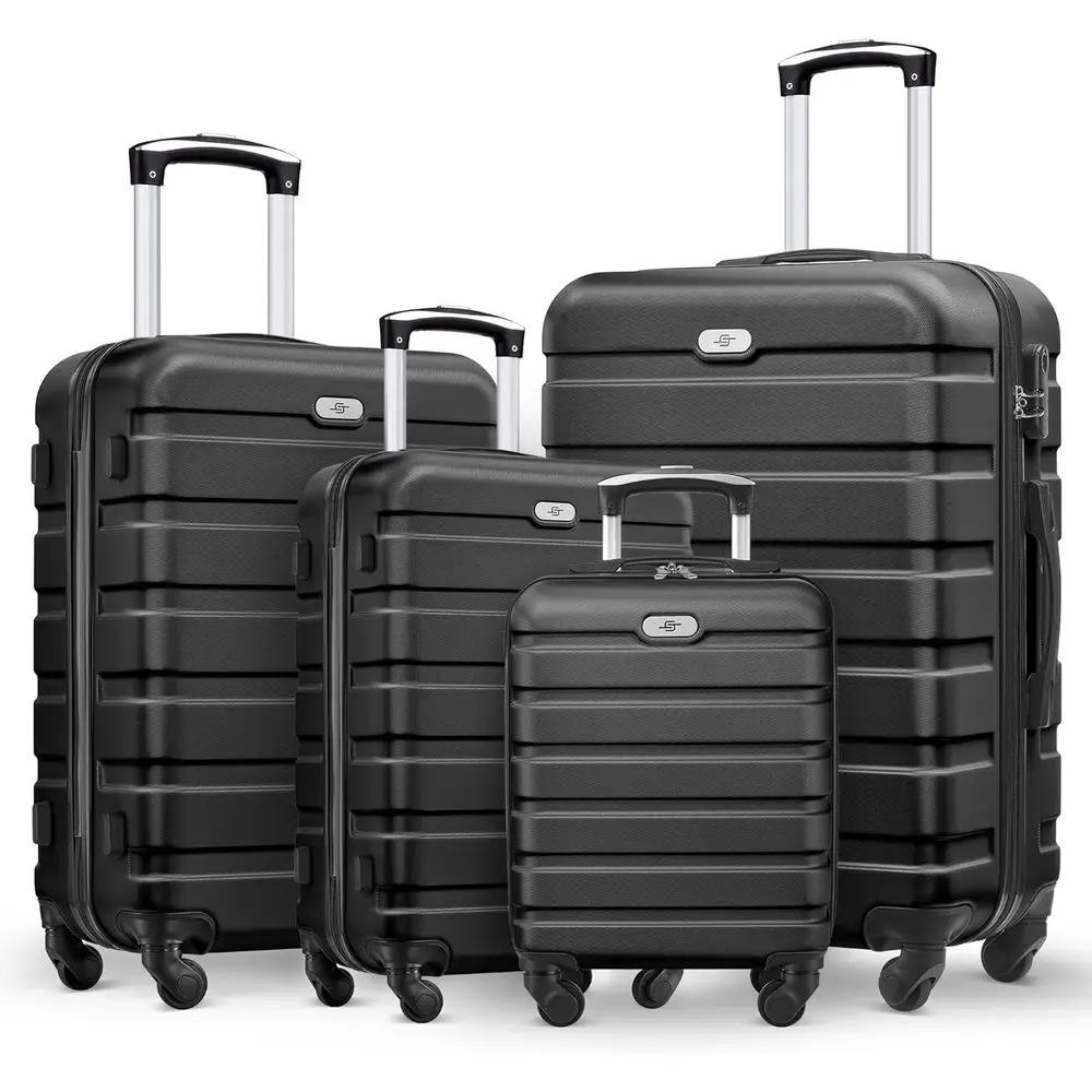 4-Piece Large Hard Shell Spinner Luggage Set: 16, 20, 24, 28 Inch Travel Cases in Black
4-Piece Large Hard Shell Spinner Luggage Set: 16, 20, 24, 28 Inch Travel Cases in Black