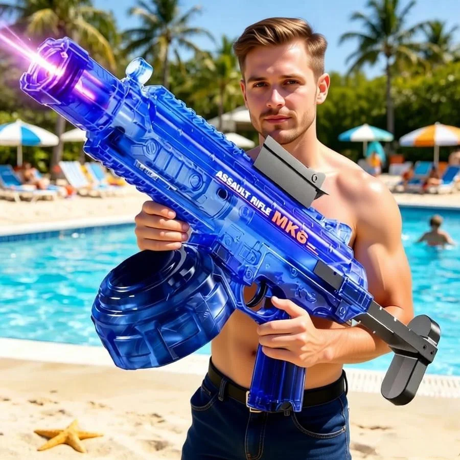 MK6 Electric Water Gun Powerful Adult Automatic Continuous Firing Water Blasters with Light Summer Pool Outdoor Toys for Kids
MK6 Electric Water Gun Powerful Adult Automatic Continuous Firing Water Blasters with Light Summer Pool Outdoor Toys for Kids