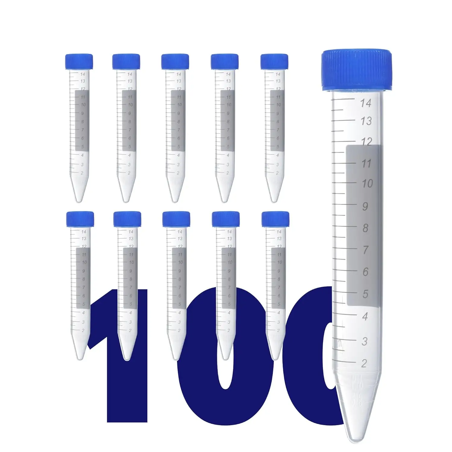 15ml Plastic Test Tubes Conical Centrifuge Tube with Screw Caps Plastic Container with Graduated and Write-on Spot 100Pcs
15ml Plastic Test Tubes Conical Centrifuge Tube with Screw Caps Plastic Container with Graduated and Write-on Spot 100Pcs