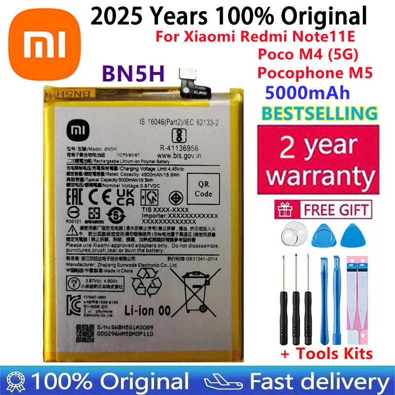 Original High Quality BN5H Battery FOR Xiaomi Redmi Note11E / POCO M4 5G/Pocophone M5 5000mAh Capacity Phone Batteries Bateria
Original High Quality BN5H Battery FOR Xiaomi Redmi Note11E / POCO M4 5G/Pocophone M5 5000mAh Capacity Phone Batteries Bateria