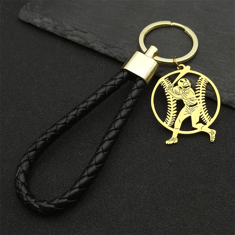 Baseball Player Stainless Steel Pendant Key Chain for Women Men Gold Color PU Leather Ball Sports Keyring Jewelry KZZZ699
Baseball Player Stainless Steel Pendant Key Chain for Women Men Gold Color PU Leather Ball Sports Keyring Jewelry KZZZ699