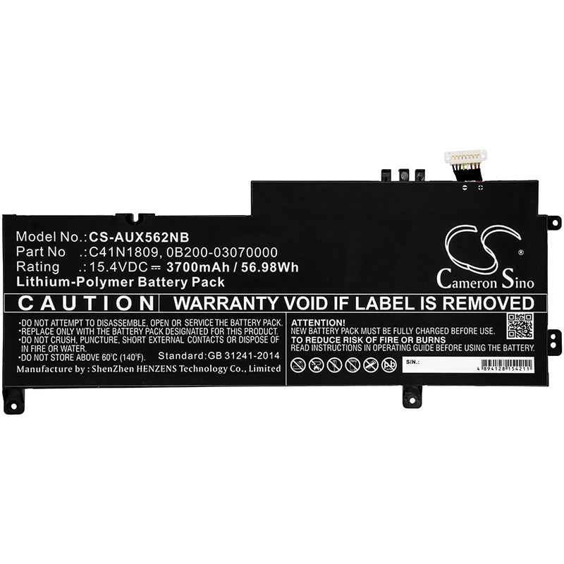 Li-Polymer Notebook, Laptop Battery for Asus | 15.4V, 3700mAh | Compatible Model: UX562FN, UX562FD2G, UX562FD, Q536FD, UX562FN
Li-Polymer Notebook, Laptop Battery for Asus | 15.4V, 3700mAh | Compatible Model: UX562FN, UX562FD2G, UX562FD, Q536FD, UX562FN
