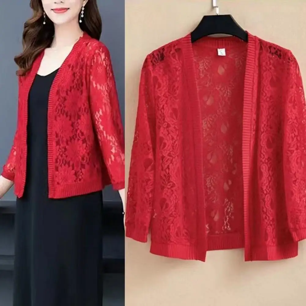 Women Casual Lace Cardigan Sheer Women Summer Lace Cardigan Ladies Summer Short Top Cover Up
Women Casual Lace Cardigan Sheer Women Summer Lace Cardigan Ladies Summer Short Top Cover Up