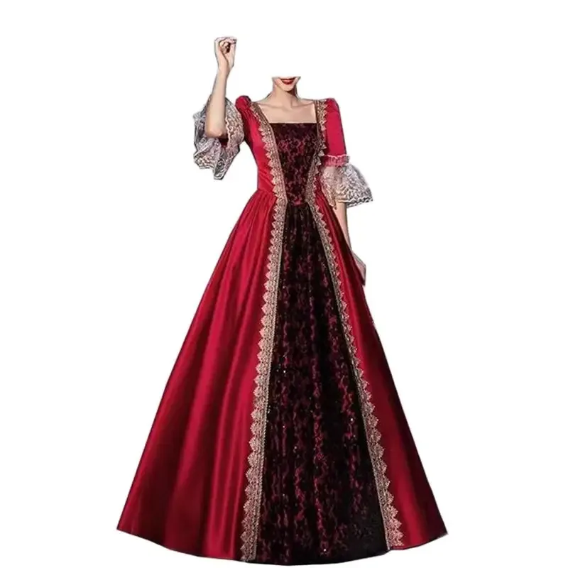 Medieval Court Ladies Cosplay Fantasy Retro Half Sleeve Victorian Lace Stitching Dress Adult Women Fantasia Party Outfits mj:3
Medieval Court Ladies Cosplay Fantasy Retro Half Sleeve Victorian Lace Stitching Dress Adult Women Fantasia Party Outfits mj:3