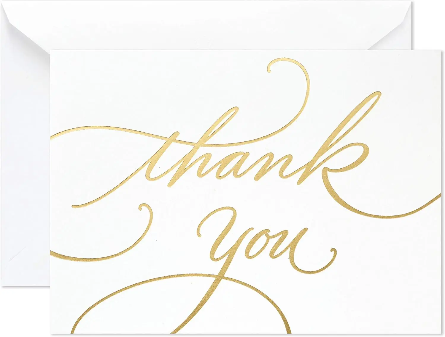 Thank You Cards with Gold Foil Script, 100 Notes with Envelopes for Wedding Shower Graduation
Thank You Cards with Gold Foil Script, 100 Notes with Envelopes for Wedding Shower Graduation
