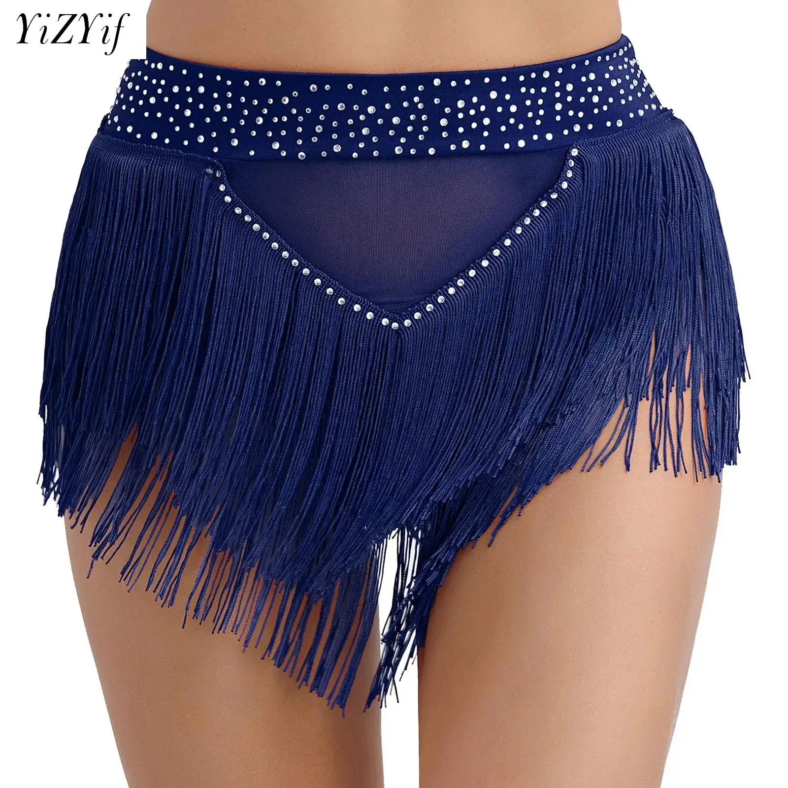 Womens Shiny Rhinestone Tassel Belly Dance Shorts Bottoms High Elastic See Through Mesh Briefs Underwear Samba Skirt Dancewear
Womens Shiny Rhinestone Tassel Belly Dance Shorts Bottoms High Elastic See Through Mesh Briefs Underwear Samba Skirt Dancewear