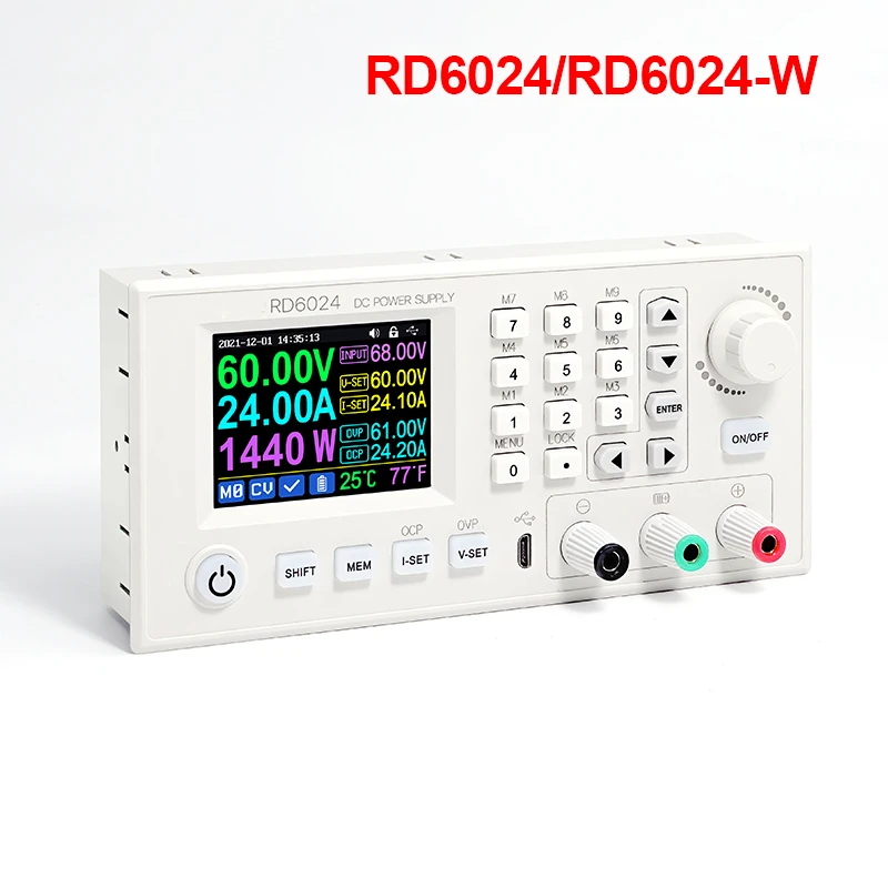 RD6024 DC regulated power supply 24A digital display 12V/36V/48V/60V adjustable battery charger 5V
RD6024 DC regulated power supply 24A digital display 12V/36V/48V/60V adjustable battery charger 5V