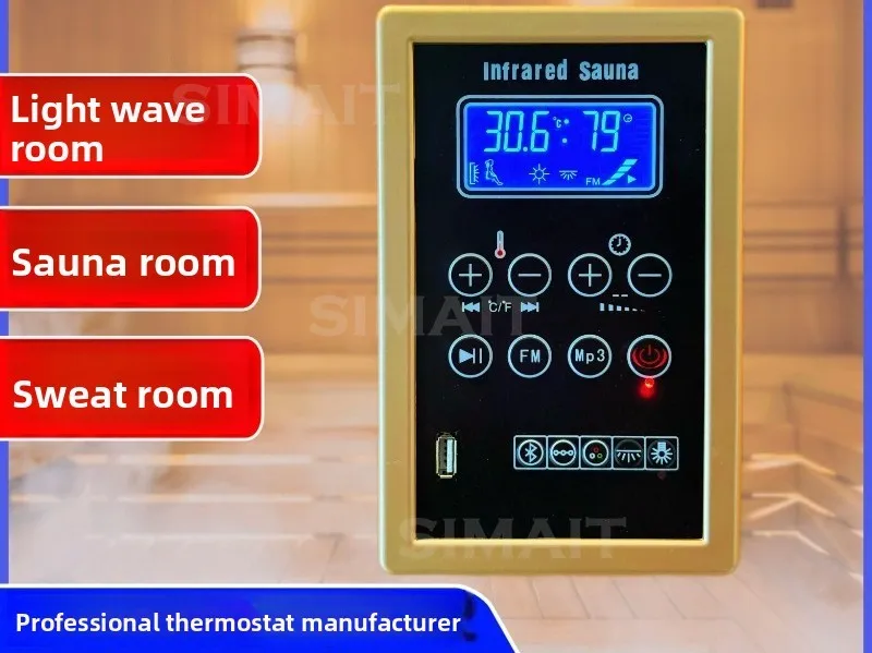 LCD Screen, Sauna Room Thermostat, Steam Room Health Energy Cabin Controller, High Power 100~ 240V Wide Voltage
LCD Screen, Sauna Room Thermostat, Steam Room Health Energy Cabin Controller, High Power 100~ 240V Wide Voltage