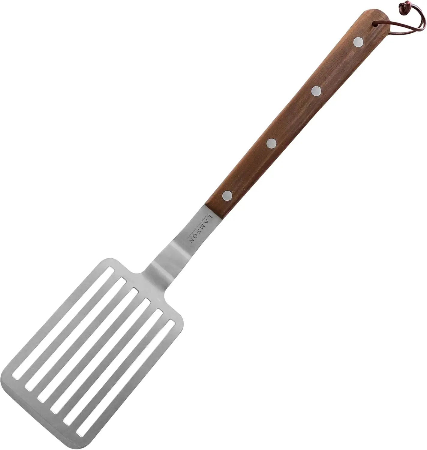 Premium BBQ Turner with Riveted Walnut Handle for Grilling and Flipping
Premium BBQ Turner with Riveted Walnut Handle for Grilling and Flipping