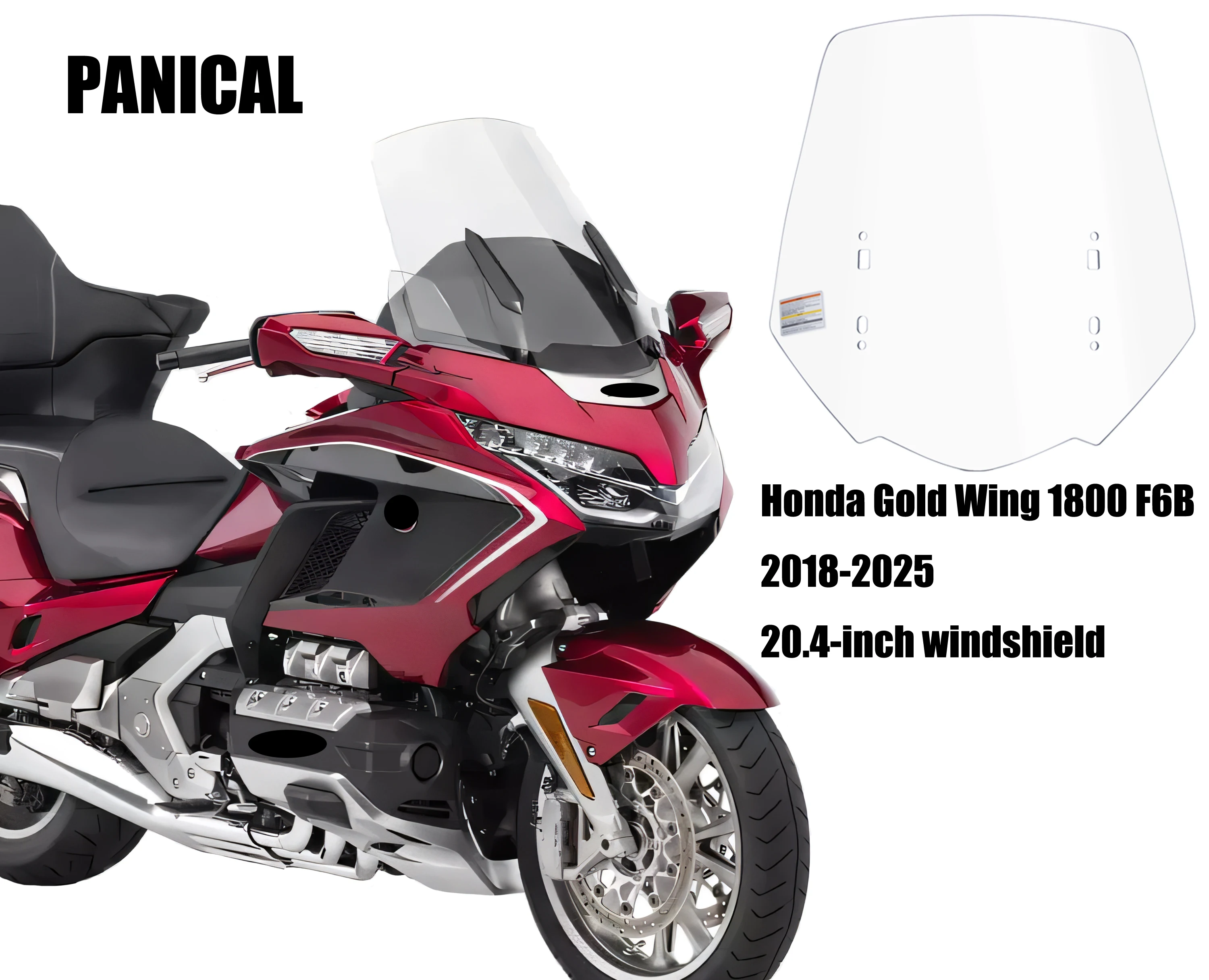PANICAL for Honda GoldWing GL1800 F6B 2018-2025 Motorcycle 20.4-inch Windshield Windshield and Wind Deflector
PANICAL for Honda GoldWing GL1800 F6B 2018-2025 Motorcycle 20.4-inch Windshield Windshield and Wind Deflector
