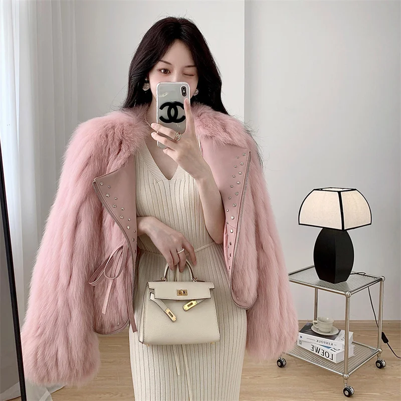 High Quality Women's Fur Coat New Imported Fox Fur Knitted Coat Warm Fashion Coat Charming Girl's Luxury Gift
High Quality Women's Fur Coat New Imported Fox Fur Knitted Coat Warm Fashion Coat Charming Girl's Luxury Gift
