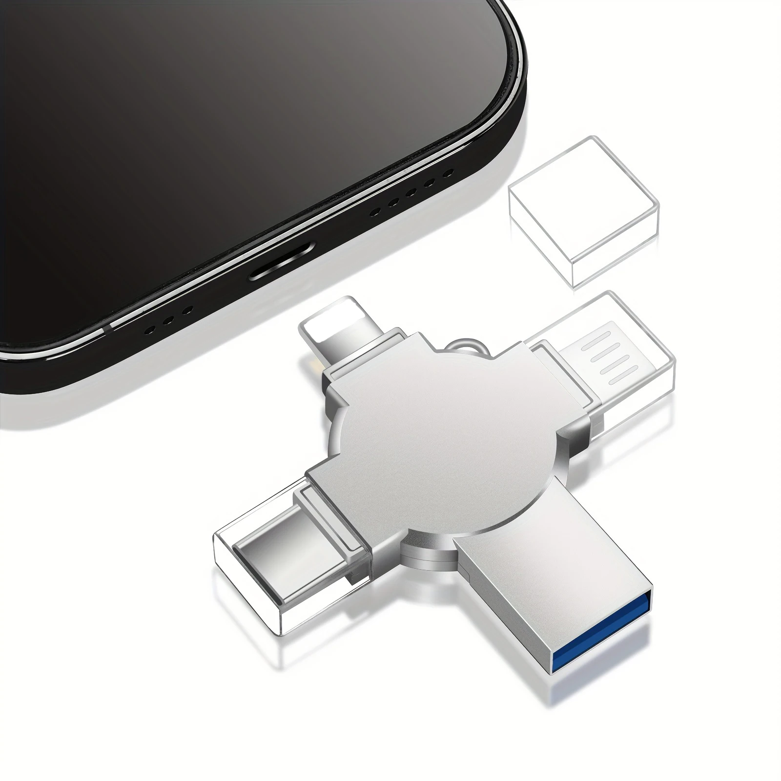 4-in-1 Flash Drive for iPhone & Type-C & Android & PC, High-Speed USB 3.0 External Storage 64GB-1TB, Memory Stick Thumb Drive
4-in-1 Flash Drive for iPhone & Type-C & Android & PC, High-Speed USB 3.0 External Storage 64GB-1TB, Memory Stick Thumb Drive