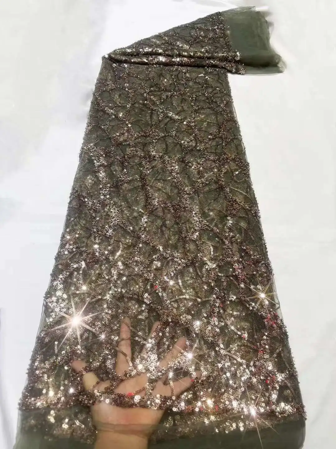 High Quality African Lace Fabric 2025 French Net Sequins Fabric Sewing Embroidered Lace Tulle Nigerian Lace Fabric 5Yards
High Quality African Lace Fabric 2025 French Net Sequins Fabric Sewing Embroidered Lace Tulle Nigerian Lace Fabric 5Yards