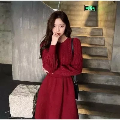 Korean Sle Splice Knitted Dr Women's Spring Autumn Waist Cinching Slimming ort Size Knitted Skirt New Arrival
Korean Sle Splice Knitted Dr Women's Spring Autumn Waist Cinching Slimming ort Size Knitted Skirt New Arrival