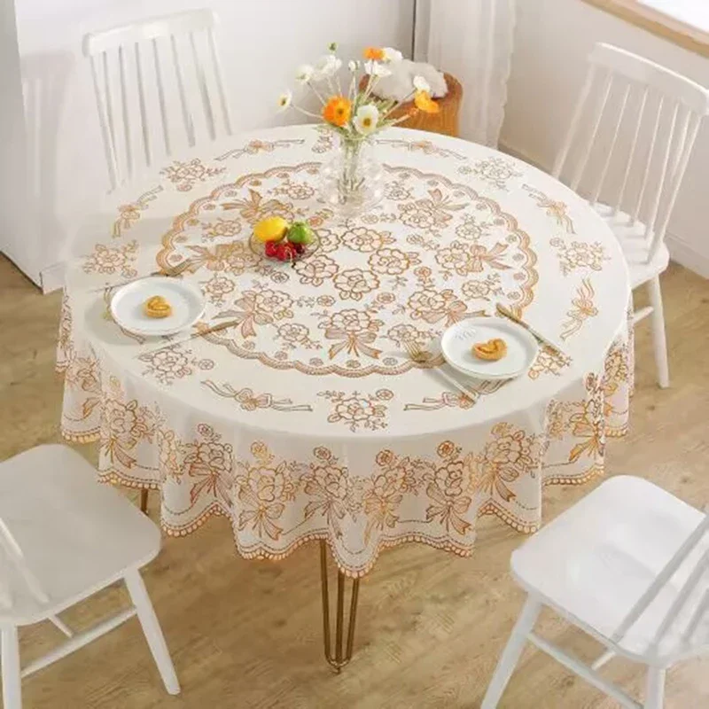 Thicken Round Tablecloth Home PVC Waterproof Tablecloth Oil-proof Table Cloth Tea Coffee Table Cover for Wedding Party Banquet
Thicken Round Tablecloth Home PVC Waterproof Tablecloth Oil-proof Table Cloth Tea Coffee Table Cover for Wedding Party Banquet
