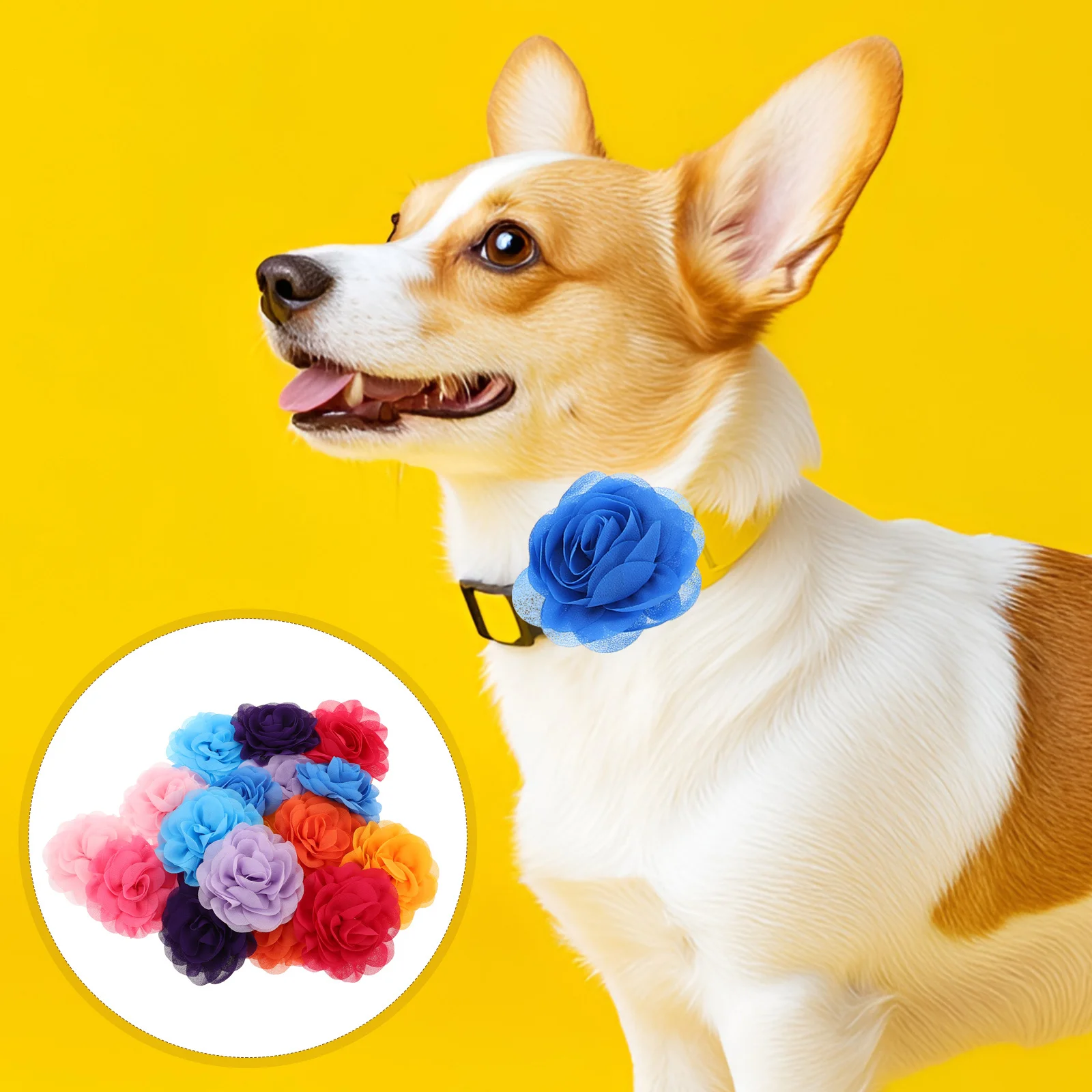 20Pcs Pet Flower Collar Multi-Color Chiffon Dog Bow Tie Floral Grooming Accessories Collar Charms for Cats Puppies 
20Pcs Pet Flower Collar Multi-Color Chiffon Dog Bow Tie Floral Grooming Accessories Collar Charms for Cats Puppies
