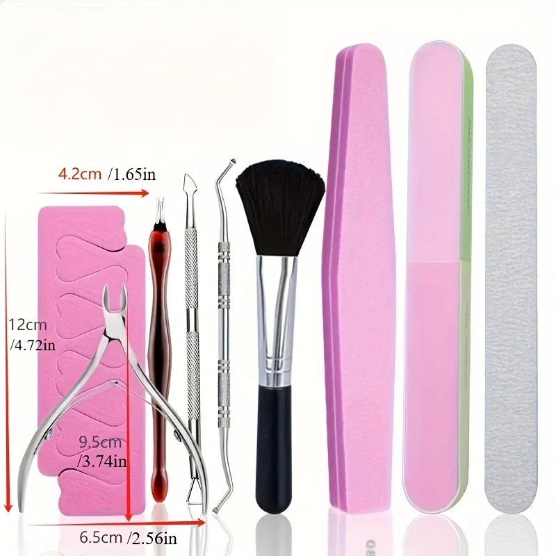 9-piece set Professional Manicure Set - Complete Nail Care Kit with Cuticle Pusher, Nail Clippers, Files - Pedicure Tools
9-piece set Professional Manicure Set - Complete Nail Care Kit with Cuticle Pusher, Nail Clippers, Files - Pedicure Tools