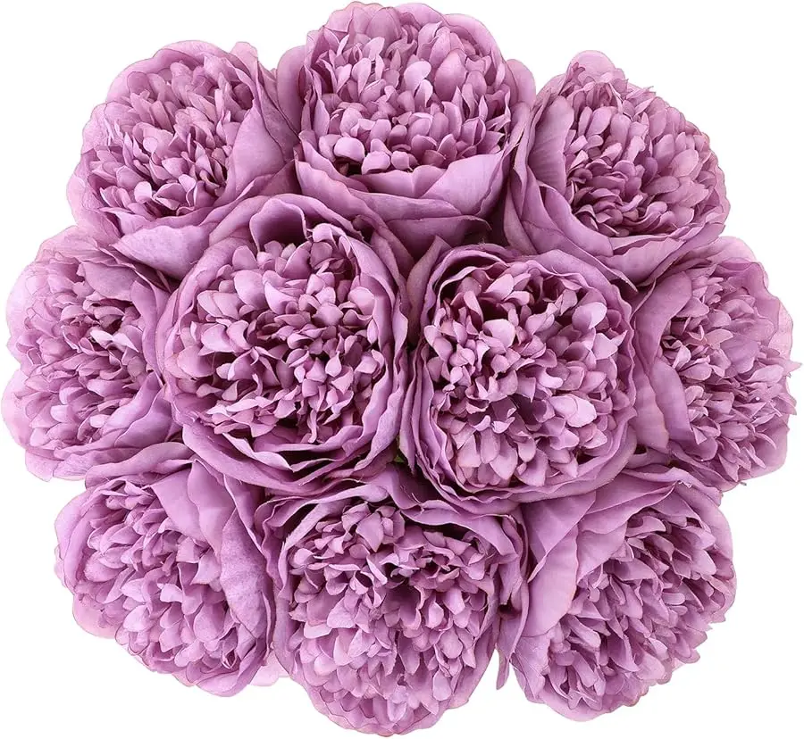 Artificial Peony Silk Flower with Stems 10pcs Real Look Vintage Peonies for Home Wedding Decoration (Purple)
Artificial Peony Silk Flower with Stems 10pcs Real Look Vintage Peonies for Home Wedding Decoration (Purple)