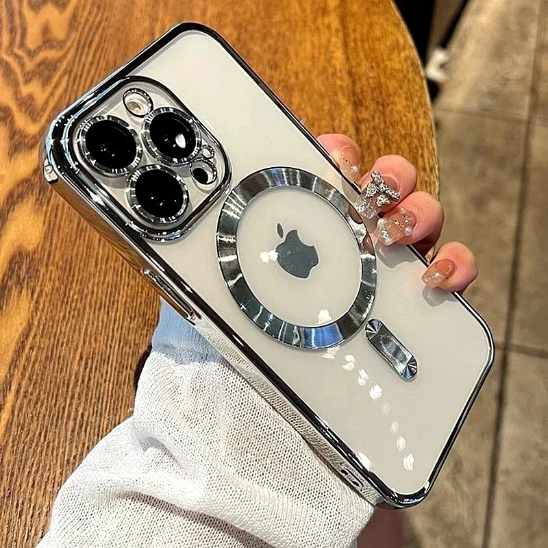 Clear Plating Magnetic Case For iphone 16 15 14 13 12 11 Pro Max Plus Lens Protection For Magsafe Wireless Charging Cases Cover
Clear Plating Magnetic Case For iphone 16 15 14 13 12 11 Pro Max Plus Lens Protection For Magsafe Wireless Charging Cases Cover